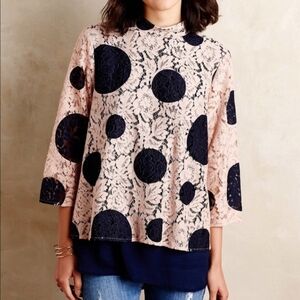 Anthropologie HD in Paris Rochelle Polka Dot Top Size 2